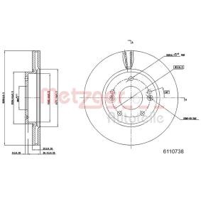 Comprar Disco de freno de METZGER 6110738 a bajo precio de 65,59 €