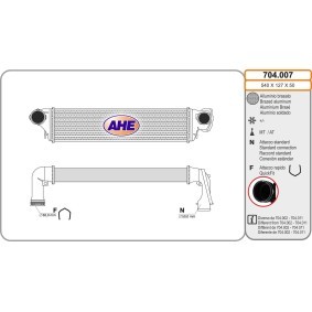 Kjøp Intercooler av AHE 704.007 til den lave prisen 1766,38 NOK