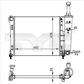 Achetez des Radiateur du moteur TYC 709-0022-R à prix pour 84,53 €