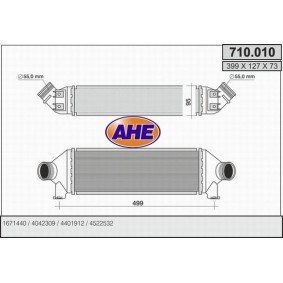 Kjøp Intercooler av AHE 710.010 til den lave prisen 1910,25 NOK
