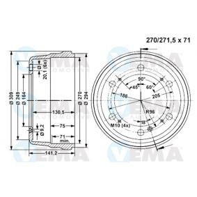 Comprar Tambor de freno de VEMA 800855 a bajo precio de 98,70 €