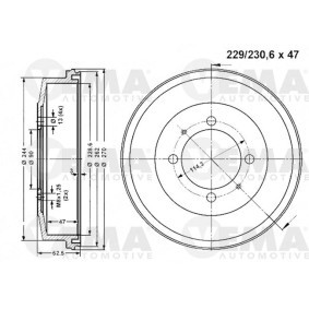 Comprar Tambor de freno de VEMA 801130 a bajo precio de 52,77 €
