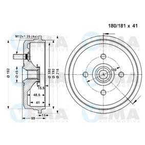 Bremstrommel 801254 für SUBARU