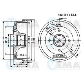 Bremstrommel 801311 für DACIA