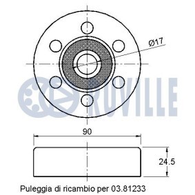 Umlenkrolle, Zahnriemen 56625 PEUGEOT 806 von RUVILLE
