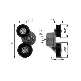 Achetez des Poulie, tendeur de courroie d'accessoire GATES T38167 à prix pour 96,79 €