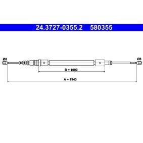 Compre Cabo de aço, travão de estacionamento da ATE 24.3727-0355.2 a um preço baixo por 49,61 €