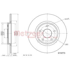 Comprar Disco de freno de METZGER 6110773 a bajo precio de 69,74 €
