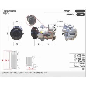 Kjøp AC-kompressor av AHE 970151 til den lave prisen 4550,48 NOK