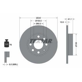 Comprar Disco de freno de TEXTAR 92111300 a bajo precio de 37,21 €