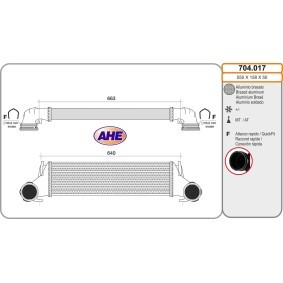 Kjøp Intercooler av AHE 704.017 til den lave prisen 2733,59 NOK