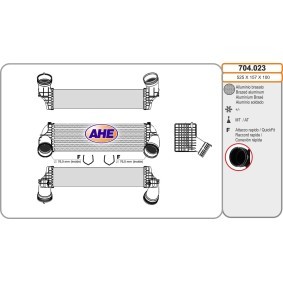 Kjøp Intercooler av AHE 704.023 til den lave prisen 3019,81 NOK