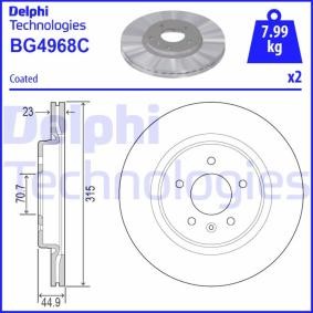 Compre Disco de travão da DELPHI BG4968C a um preço baixo por 52,54 €