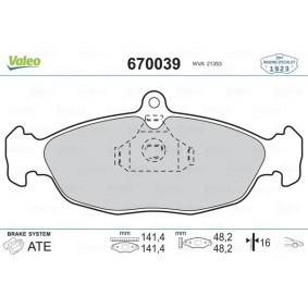 Comprar Juego de pastillas de freno de VALEO 670039 a bajo precio de 17,51 €