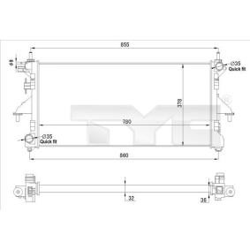 Achetez des Radiateur du moteur TYC 709-0028-R à prix pour 133,83 €