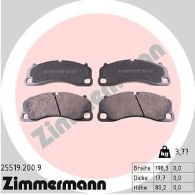 Köp Bromsbelägg av ZIMMERMANN 25519.200.9 till det låga priset 2081,85 kr