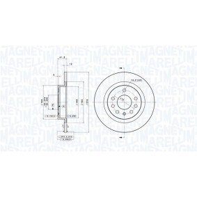 Achetez des Disque de frein MAGNETI MARELLI 360406065801 à prix pour 118,03 €