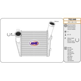 Kjøp Intercooler av AHE 702.049 til den lave prisen 2721,23 NOK