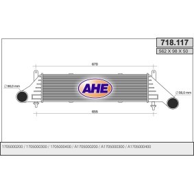 Kjøp Intercooler av AHE 718.117 til den lave prisen 2114,16 NOK