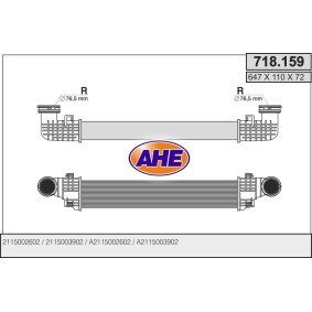 Kjøp Intercooler av AHE 718.159 til den lave prisen 2683,98 NOK