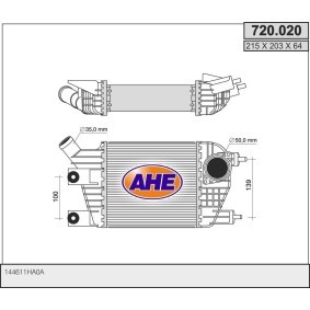 Kjøp Intercooler av AHE 720.020 til den lave prisen 2924,95 NOK