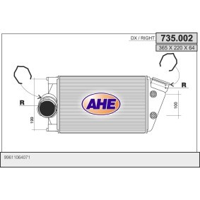 Kjøp Intercooler av AHE 735.002 til den lave prisen 2750,53 NOK