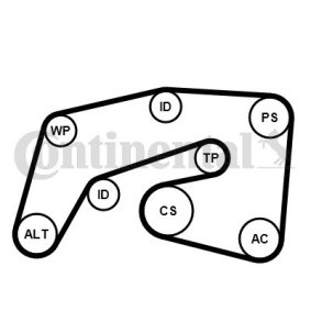 Achetez des Pompe à eau+Jeu de courroie trapézoïdale à nervures CONTITECH 7PK2035WP1 à prix pour 189,70 €