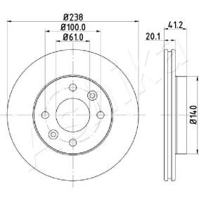 Achetez des Disque de frein ASHIKA 60-00-0708 à prix pour 31,10 €