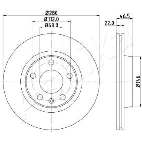 Achetez des Disque de frein ASHIKA 60-00-0911 à prix pour 58,18 €