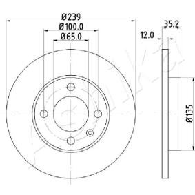 Achetez des Disque de frein ASHIKA 60-00-0938 à prix pour 36,62 €