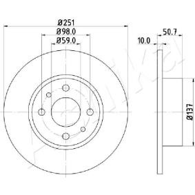 Achetez des Disque de frein ASHIKA 61-00-0206 à prix pour 28,52 €