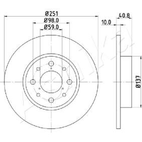 Achetez des Disque de frein ASHIKA 61-00-0210 à prix pour 28,72 €