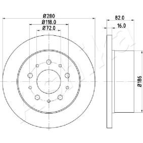 Achetez des Disque de frein ASHIKA 61-00-0216 à prix pour 52,76 €