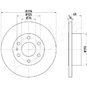 Achetez des Disque de frein ASHIKA 61-00-0225 à prix pour 60,31 €