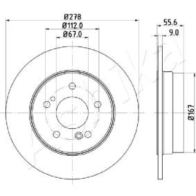 Achetez des Disque de frein ASHIKA 61-00-0505 à prix pour 42,67 €