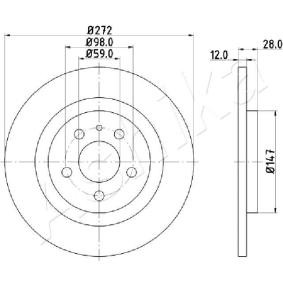 Achetez des Disque de frein ASHIKA 61-00-0606 à prix pour 31,42 €