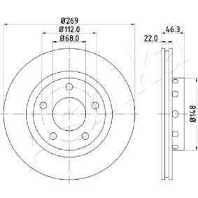 Achetez des Disque de frein ASHIKA 61-00-0913 à prix pour 50,58 €