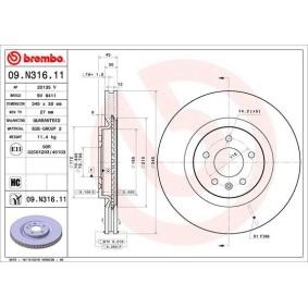 Comprar Disco de freno de BREMBO 09.N316.11 a bajo precio de 123,67 €