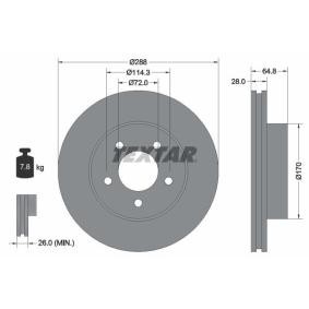 Comprar Disco de freno de TEXTAR 92119705 a bajo precio de 75,54 €