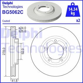 Compre Disco de travão da DELPHI BG5062C a um preço baixo por 48,06 €