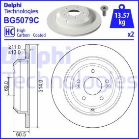 Compre Disco de travão da DELPHI BG5079C a um preço baixo por 74,96 €