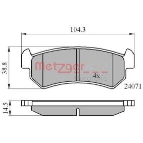 Compre Pastilhas de travão da METZGER 1170869 a um preço baixo por 10,15 €
