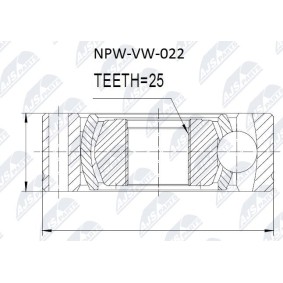 Osta Nivel, pitkittäisakseli NTY:llä NPW-VW-022 edullisesti hintaan 59,91 €