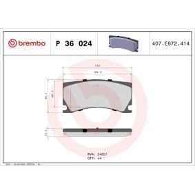 Köp Bromsbelägg av BREMBO P 36 024 till det låga priset 1186,33 kr