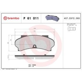 Köp Bromsbelägg av BREMBO P 61 011 till det låga priset 855,76 kr