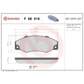 Köp Bromsbelägg av BREMBO P 68 016 till det låga priset 451,86 kr