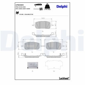 Köp Bromsbelägg av DELPHI LP5045EV till det låga priset 698,10 kr