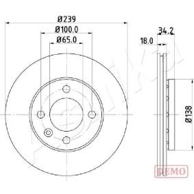 Achetez des Disque de frein ASHIKA 60-00-0952C à prix pour 32,67 €