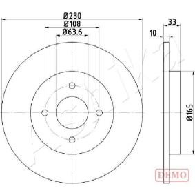 Achetez des Disque de frein ASHIKA 61-00-0304C à prix pour 39,89 €