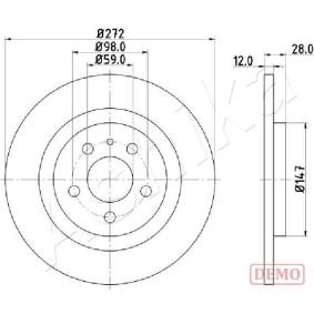 Achetez des Disque de frein ASHIKA 61-00-0606C à prix pour 46,70 €